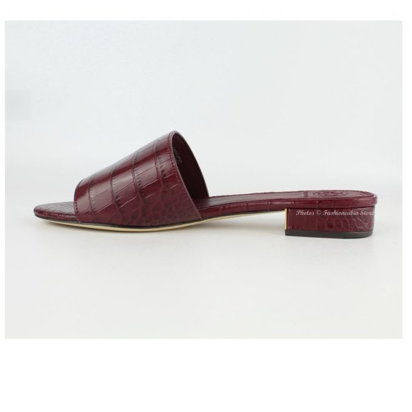 NEW TORY BURCH Martine Croc-effect Slides– Chic & Versatile Summer Shoes - Picture 1 of 13